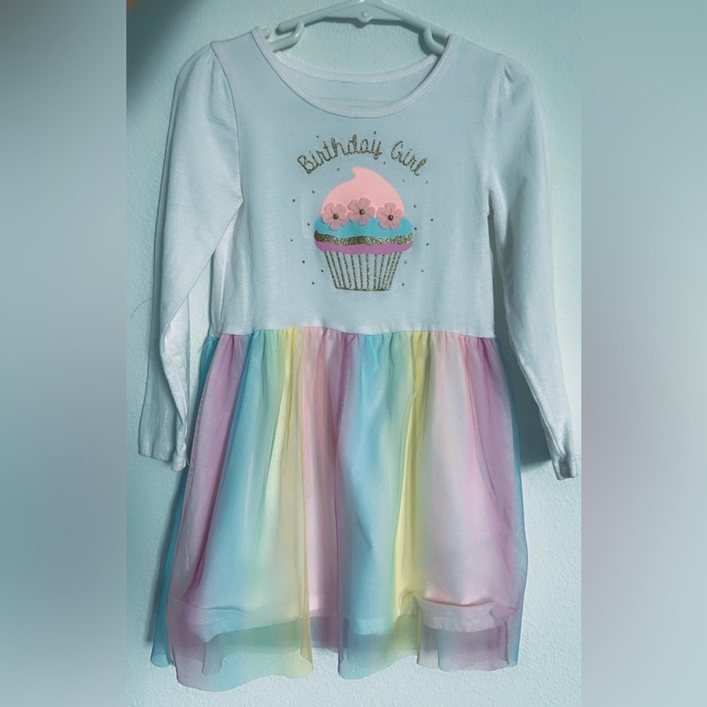 Birthday Dress. Soft cotton jersey on top and a tulle skirt on the bottom.